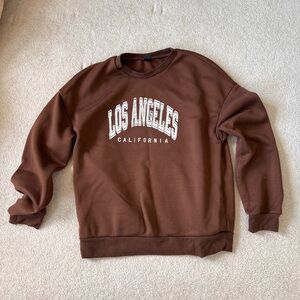 Los Angeles oversized crewneck sweater, with fleece inside